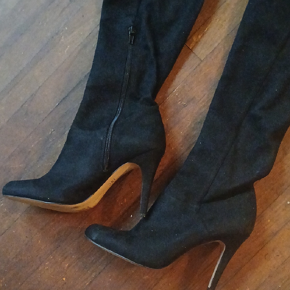 INC International Concepts Black Over the Knee Boots - Picture 2 of 5